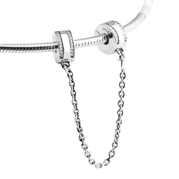 Insignia Kæde Klare CZ Sølv Perler Til smykkefremstilling Passer Europa-Armbånd Sterling Sølv Smykker Kvinde DIY