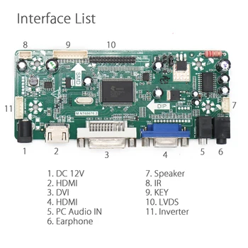 Yqwsyxl Control Board Monitor Kit for B141EW01 B141EW02 B141EW03 HDMI+DVI+VGA-LCD-LED-skærm-Controller Board-Driver