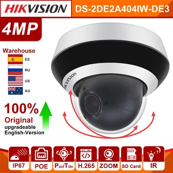 Hikvision Oprindelige 4MP PTZ Mini IP-Kamera DS-2DE2A404IW-DE3 2.8-12mm 4X Zoom, HD POE H. 265 CCTV Videoovervågning sikkerhed i GB