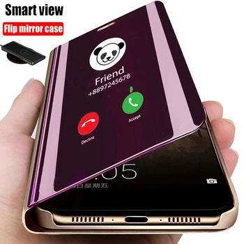 Smart Spejl Flip taske Til Samsung Galaxy NOTE 3 4 5 8 9 10 PRO 10lite M20 30 M80s 60'erne M40S C7PRO C9PRO C8 A50 A51 2020 Dække