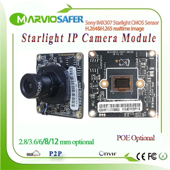 H. 265/H. 264 1080P FULL HD 3MP Starlight Farverige Night Vision CCTV IP-Netværk Kamera Modul Sony IMX307 yrelsen Onvif Audio Alarm