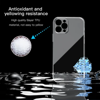 KEYSION Ultra-tynd 0,3 mm Fuldt Transparentt Case til iPhone 12 12 Mini 12 Pro HD Claer PP Cover til iPhone 12 Pro 12 Pro Antal
