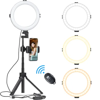Ulanzi LED-Ringen Lys Med Stativer Telefon Klip Til Youtube Makeup Live Fyld lys stativ, telefon med ring lys