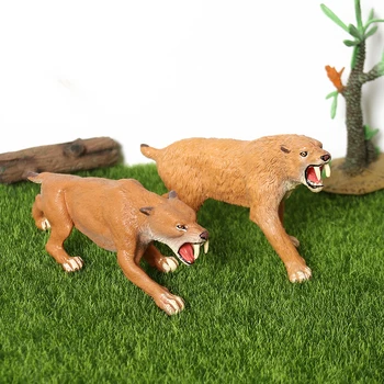 Realistisk Brølende Smilodon Figur Sabel Tandede Tiger Toy,Store løver, Tigre Figur Ice Age Model Samleobjekter Fødselsdag Gave