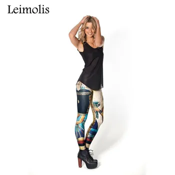 Leimolis 3D printet trænings-og push-up træning leggings kvinder gotiske retro Ægypten til farao, plus size Høj Talje punk rock bukser
