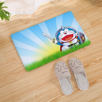 Tegnefilm Doraemon Print Hjem Dørmåtte Indersål, Køkken, Tæppe, Indendørs Udendørs Velkommen Badeværelse Anti-slip gulvmåtter 60cm 42914