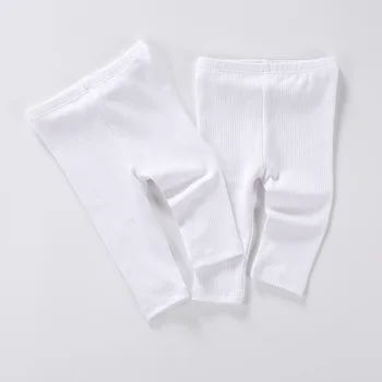 3pcs pack baby bukser bomuld kids leggings baby tøj piger bukser elastisk linning rene hvide bukser børn tøj 43029