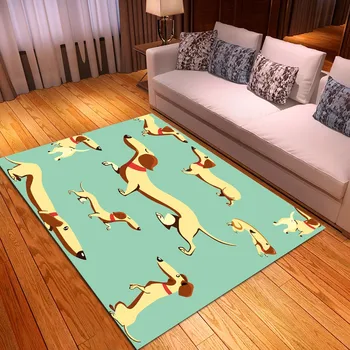 Brugerdefineret Gravhund Tæpper Tegneserie Hunde Print Område Tæpper Home Decor gulvmåtte til Stue, Soveværelse, Entre Måtter, Kontor-Tæpper