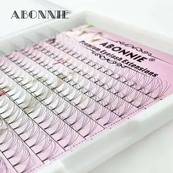 Abonnie Premade fans vipper Mink øjenvipper Stor kasse Kort stængel naturlige falske øjenvipper for makeup Eyelash extension russiske fans