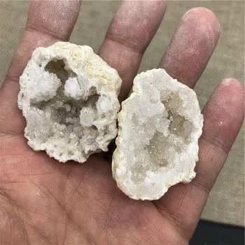 Naturlige agat geode crystal hul Mineral prøven indeholder ren krystal klynger af meget smukke små sten og crystals2pc 4334