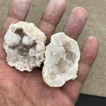 Naturlige agat geode crystal hul Mineral prøven indeholder ren krystal klynger af meget smukke små sten og crystals2pc