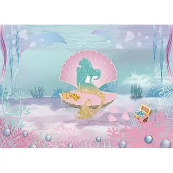 Allenjoy baggrund for fotografering studio fe ocean lyse perle shell elegant havfrue baggrund nyfødte fødselsdag photocall