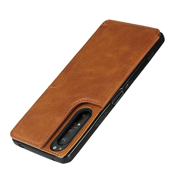 Mobiltelefon taske til Sony Xperia 1 II Læder bagcover TPU Coque Ultra-tynde Magnetiske Tasker