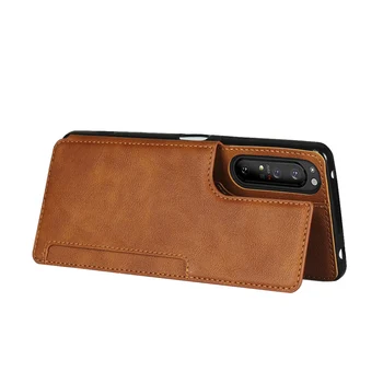Mobiltelefon taske til Sony Xperia 1 II Læder bagcover TPU Coque Ultra-tynde Magnetiske Tasker