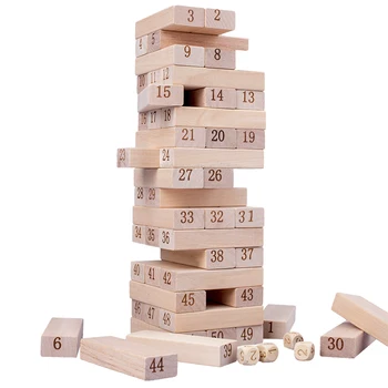 51PCS træ legetøj mini-stak høj byggesten tower dyr macaron domino blokke pædagogisk legetøj Montessori spil for børn
