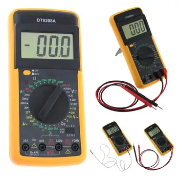 DT-9208A Digital Multimeter Volt Amp Ohm Hz AC/DC Temperatur Hertz Tester-40C-1000C Temperatur Måleren Amperemeter Voltmeter