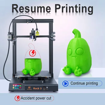 MINGDA3D Printeren Rock 3 3D-Printer med Ny Ekstruder Dobbelt Gear, Direkte Kørsel, TMC2208 Tavs Udskrivning af Store 3D Printer Kit