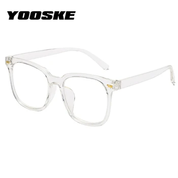 YOOSKE Computer Blå Lys Briller Ramme Mænd Vintage Briller til Kvinder Retro Gennemsigtig Falske Brille Sort Optiske Billeder 44459