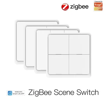 Tuya Zigbee Smart Switch Med Ingen Neutral 220V Trådløse Knappen lyser, Skifter Støtte Zigbee Hjem Assistent Med Zigbee Gateway