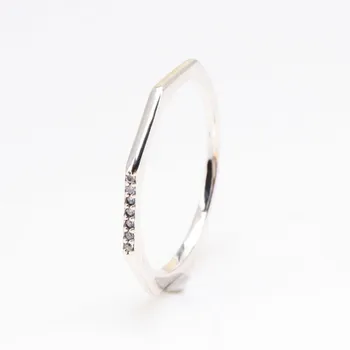 Original 925 Sterling Sølv Pan Ring Kreative Polygon Par Ring For Kvinder Bryllup Part Gave, Mode Smykker