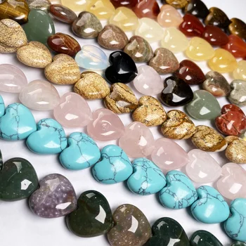 Natursten Hjerte form af Løs isolering Perler Crystal Halvfabrikata Beaded for Smykker at Gøre DIY Armbånd Halskæde Tilbehør