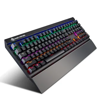 Mekanisk Gaming Tastatur Gamer Med Håndled Hvile 104 Nøgler Blå knap USB-Kabel Keybaord RGB-Baggrundsbelysning Til PC/Laptop 45273