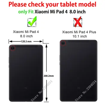 Slank PU Læder taske til Xiaomi Mi Pad MiPad 4 Mipad4 8.0 tommer Smart Cover Funda Tablet Malet Hud Shell+Film+Stylus