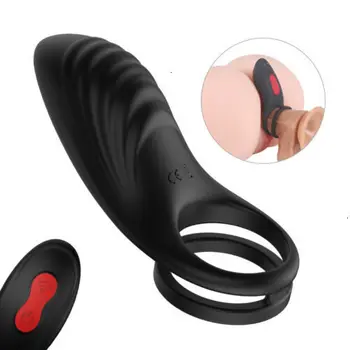 HIMALL 9 Vibrationer Stimulerer Cock Dobbelt Ring-Penis, Vagina, Klitoris Mænd, Par sexlegetøj Fjernbetjening 4570