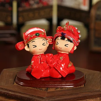 Kinesiske Kreative Bryllup Dukke Hjem Indretning Gaver Par Figur Dekoration Harpiks Håndværk Romantisk Par Dukke Bryllup Gaver 4628