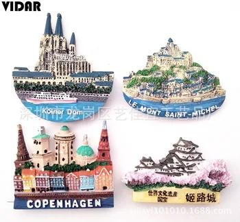 VIDAR fransk Køleskab Magneter, København, Japan, Ikoniske Arkitektoniske Scener, og Turist-Souvenir-Souvenir -