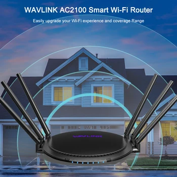Wavlink Wifi Router Gigabit Dual-Band AC2100 Trådløse Router Wifi Repeater 2,4 G/5G Fem Gigabit-Porte 6*5dBi High Gain Antenner