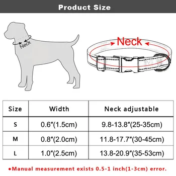 Justerbar Nylon Personlig Broderet hundehalsbånd Hvalp ID Reflekterende Halsbånd