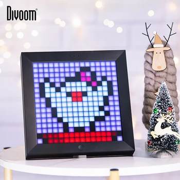 Divoom Pixoo Digitale fotoramme Vækkeur med Pixel Kunst Programmerbar LED-Display, Neon Lys Tegn Indretning, nytår Gave 2021 46840