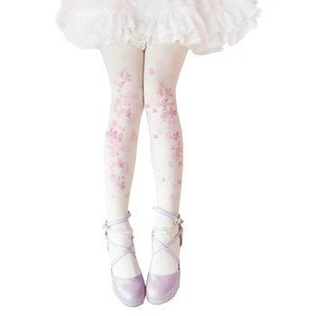 Japansk Antikken Lolita Sokker Søde Cherry Blossom Strømpebukser Strømper Unge Piger Studerende Sød Vintag Bunden Sokker Cosplay