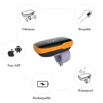 Bærbare Bluetooth-Pulse Oximeter med APP Vibration Alarm for Lavt Ilt-Niveau Fitness Tracker pulsmåler Wellue WearO2