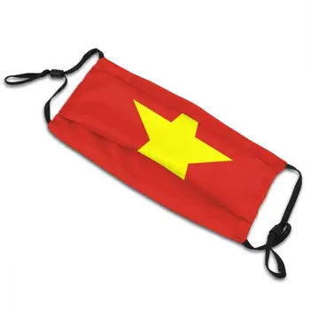 Ikke-Disponible Voksen Vietnam Flag Munden Ansigt Maske Anti Haze Støvtæt Beskyttelse Cover Respirator Dæmpe 47772