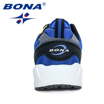 BONA 2020 Nye Designere Handling Læder Mesh Lys, Komfortabel Walking Sneakers Mænd Tenis Masculino Hombre Zapatillas Casual Sko