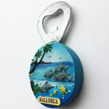 BABELEMI Harpiks 3D Spanien Souvenir-Mallorca Dolphin Køleskab Magnet Køleskab Magneter, Klistermærker Oplukker Hjem Dekoration 480