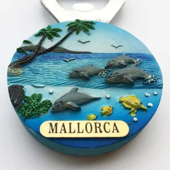 BABELEMI Harpiks 3D Spanien Souvenir-Mallorca Dolphin Køleskab Magnet Køleskab Magneter, Klistermærker Oplukker Hjem Dekoration