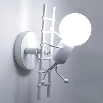Humanoid Kreative væglampe Indendørs væglampe Moderne Væg Sconce Lys Kunst, Indretning, Strygejern E27 Base for Soveværelse Børn Værelses Køkken