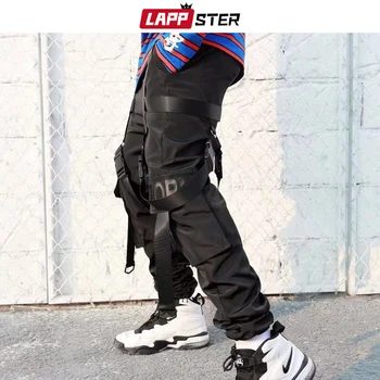 LAPPSTER 2020 Streetwear og Hiphop-Bånd Joggere Bukser Cargo Bukser Mænd Japansk Stil Sort Casual Styr Bukser Mode Tøj 48131