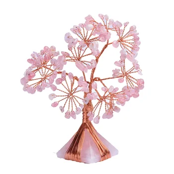 1pc Naturlige Rosa Kvarts Krystal Pyramide med pink sten Prøve Heldig træ Healing Jul dekoratør 13-15cm 48403