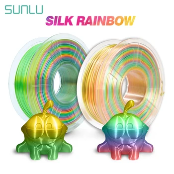 SUNLU Silke Rainbow 3D-Filament 1.75 mm 1 kg Lyse Farve 3d-Print-Materiale Til 3d Printer Dimension Nøjagtighed +/-0.02 mm