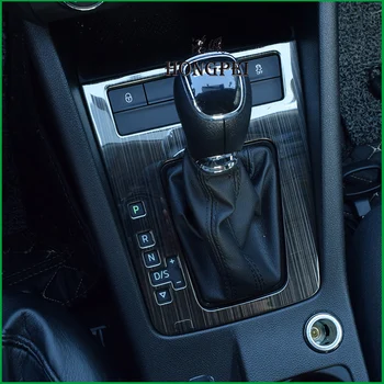 Bil styling stainess stål Gear Panel Frame Cover Sticker Trim For Skoda Octavia A7 VENSTRESTYREDE-2018 Auto Dele