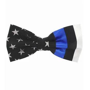 JEMYGINS USA Thin Blue Line Rød Grå Blå Amerikansk Politi Slips Flag Design Håndlavet Bowtie Part Høje Ende Slips, butterfly,