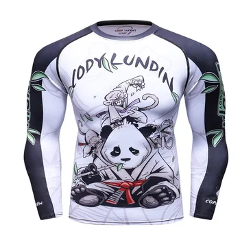Jiu Jitsu Kompression Shirt med Raglan Ærmer 3D-Print Mænd er T-shirts Trænings-og Mandlige Hurtig Tør Bodybuilding Cross fit Toppe Sportstøj