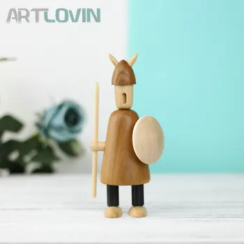 Nye Ankomst Nordisk Viking Miniature Træ-Puppet Kreative Figurer Home Decor Statue Bøg Træ-Ornament Børn Nytår Gaver