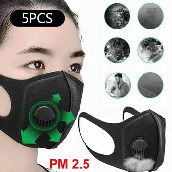 5PC PM2.5 Kulfilter Åndbar Ansigtsmaske Luftrensende Beskyttende Masker Støv Munden Dække Vaskbar Genanvendelige Munden Maske 5059