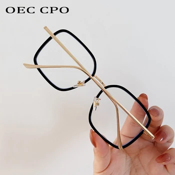 OEC CPO Kvinders Anti Blå Lys Briller Ramme Vintage Alloy Square Briller Mænd Klar Optisk Eyewears Rammer Damer O796 5073
