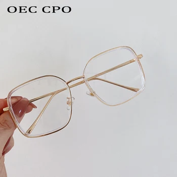 OEC CPO Kvinders Anti Blå Lys Briller Ramme Vintage Alloy Square Briller Mænd Klar Optisk Eyewears Rammer Damer O796